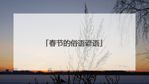 春节的俗语谚语