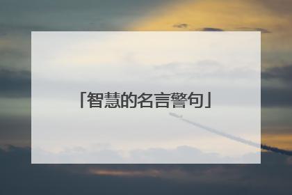 智慧的名言警句