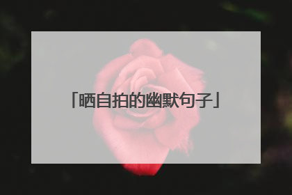 晒自拍的幽默句子