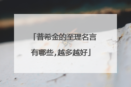 普希金的至理名言有哪些,越多越好
