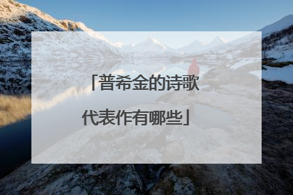 普希金的诗歌代表作有哪些