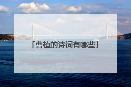 曹植的诗词有哪些
