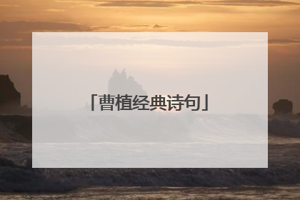 曹植经典诗句