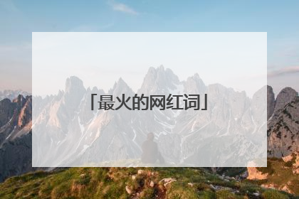 最火的网红词