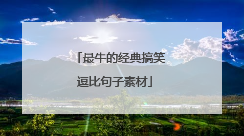 最牛的经典搞笑逗比句子素材