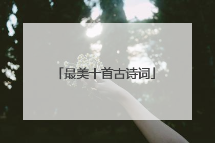 最美十首古诗词