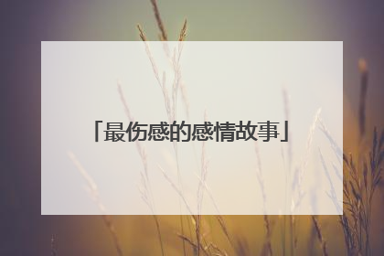 最伤感的感情故事