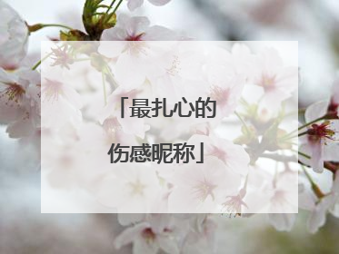 最扎心的伤感昵称