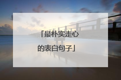 最朴实走心的表白句子