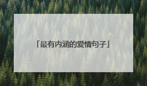最有内涵的爱情句子