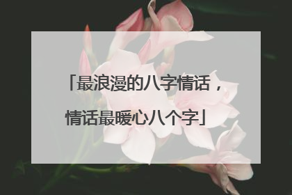 最浪漫的八字情话,情话最暖心八个字