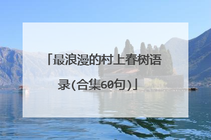 最浪漫的村上春树语录(合集60句)