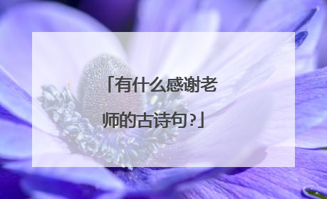 有什么感谢老师的古诗句?