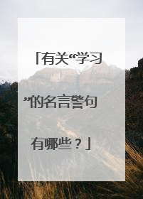 有关“学习”的名言警句有哪些？