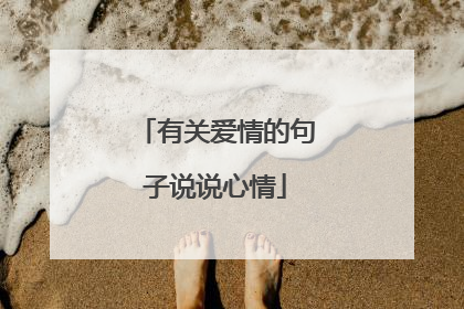 有关爱情的句子说说心情