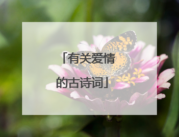 有关爱情的古诗词