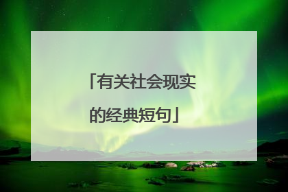 有关社会现实的经典短句