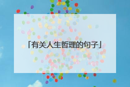 有关人生哲理的句子