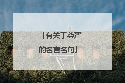 有关于尊严的名言名句