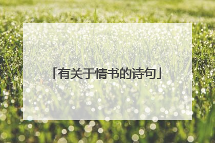 有关于情书的诗句