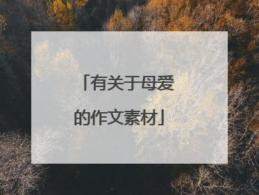 有关于母爱的作文素材