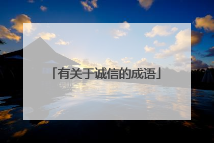 有关于诚信的成语