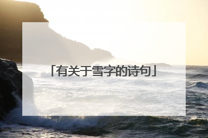 有关于雪字的诗句