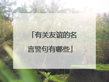 有关友谊的名言警句有哪些