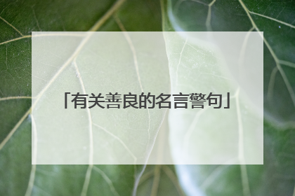 有关善良的名言警句