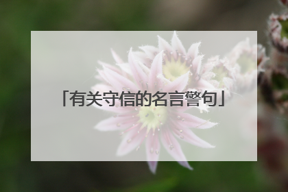 有关守信的名言警句
