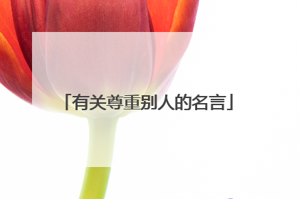 有关尊重别人的名言
