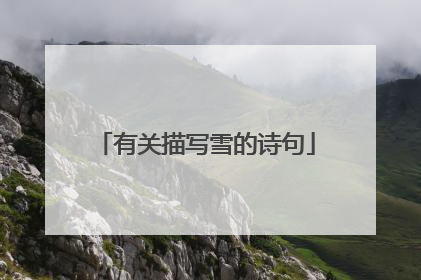 有关描写雪的诗句