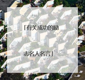 有关成功的励志名人名言