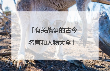 有关战争的古今名言和人物大全