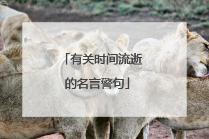 有关时间流逝的名言警句