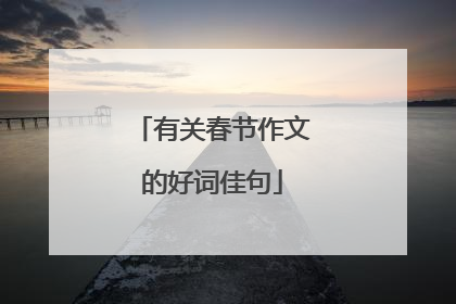 有关春节作文的好词佳句