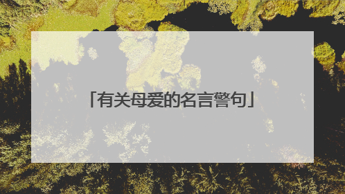 有关母爱的名言警句