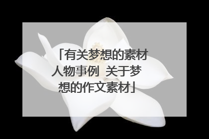 有关梦想的素材人物事例 关于梦想的作文素材