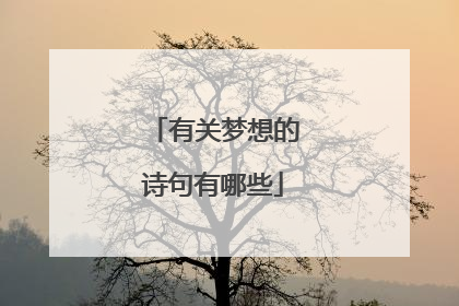 有关梦想的诗句有哪些