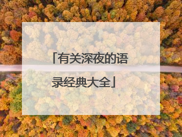 有关深夜的语录经典大全