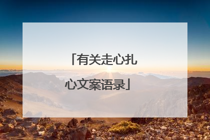 有关走心扎心文案语录