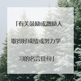 有关鼓励或激励人取得好成绩或努力学习的名言佳句