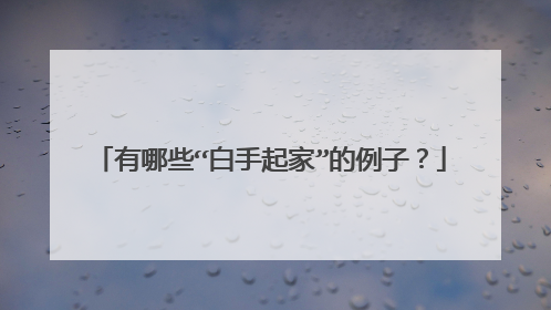 有哪些“白手起家”的例子?