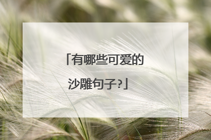 有哪些可爱的沙雕句子?