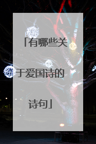 有哪些关于爱国诗的诗句