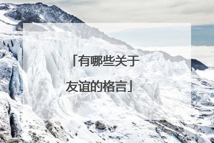 有哪些关于友谊的格言