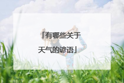 有哪些关于天气的谚语