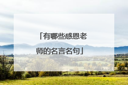 有哪些感恩老师的名言名句