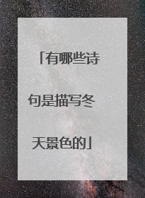 有哪些诗句是描写冬天景色的