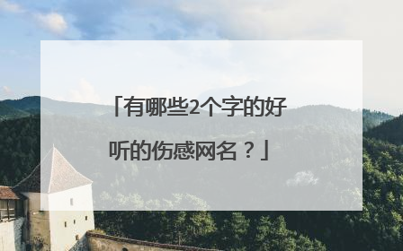 有哪些2个字的好听的伤感网名?